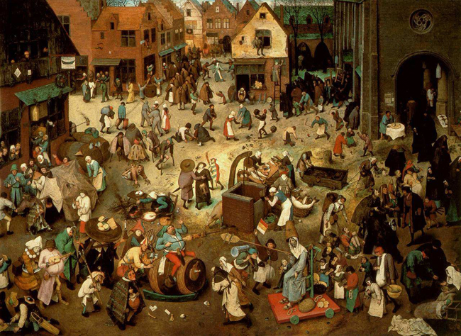 Le combat de carnaval et de caremes pierre brueghel l ancien 1559
